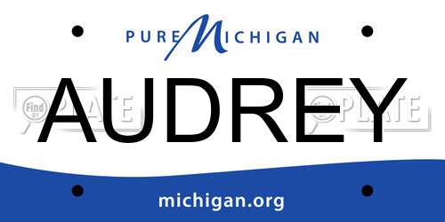AUDREY Michigan License Plate