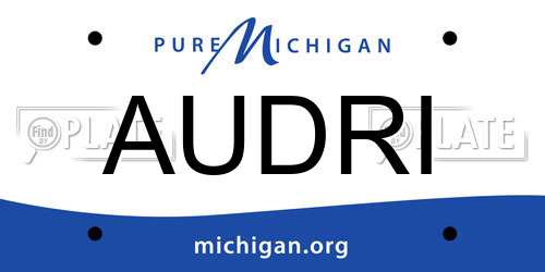 AUDRI Michigan License Plate