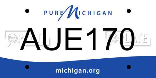 AUE170 Michigan License Plate