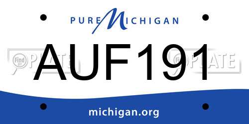 AUF191 Michigan License Plate
