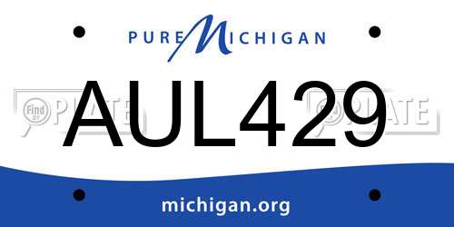 AUL429 Michigan License Plate