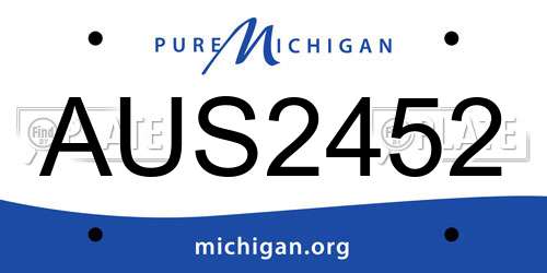 AUS2452 Michigan License Plate