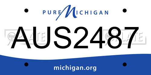AUS2487 Michigan License Plate
