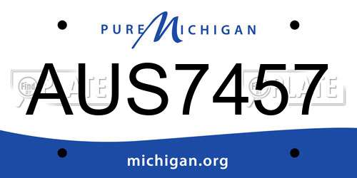 AUS7457 Michigan License Plate