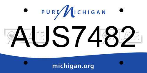 AUS7482 Michigan License Plate