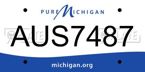 AUS7487 Michigan License Plate