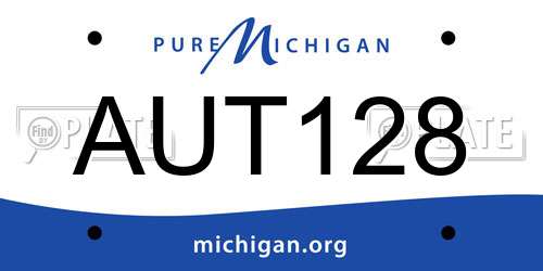 AUT128 Michigan License Plate