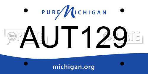AUT129 Michigan License Plate