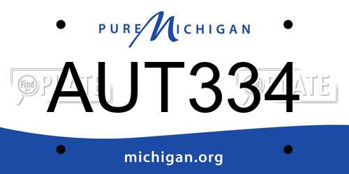 AUT334 Michigan License Plate