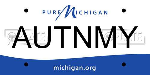 AUTNMY Michigan License Plate