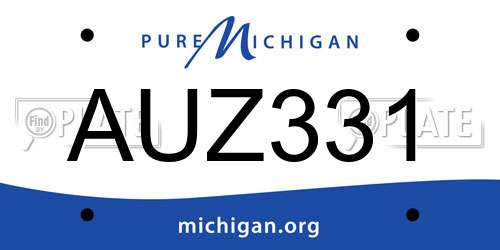 AUZ331 Michigan License Plate