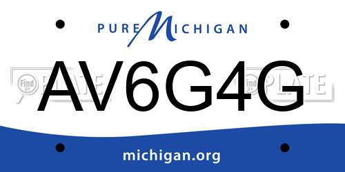 AV6G4G Michigan License Plate