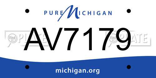 AV7179 Michigan License Plate