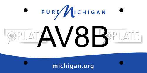 AV8B Michigan License Plate