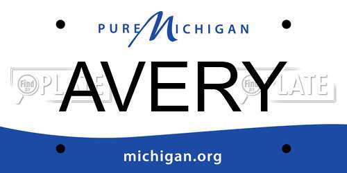 AVERY Michigan License Plate