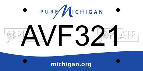 AVF321 Michigan License Plate