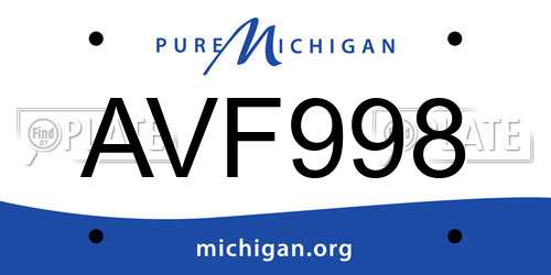 AVF998 Michigan License Plate