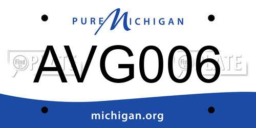 AVG006 Michigan License Plate