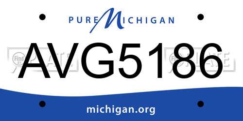 AVG5186 Michigan License Plate