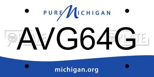 AVG64G Michigan License Plate