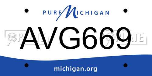 AVG669 Michigan License Plate