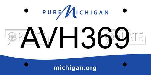 AVH369 Michigan License Plate