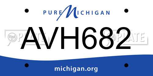 AVH682 Michigan License Plate