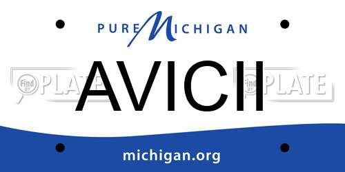 AVICII Michigan License Plate