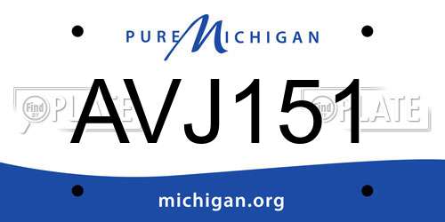 AVJ151 Michigan License Plate