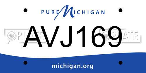 AVJ169 Michigan License Plate