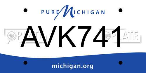 AVK741 Michigan License Plate