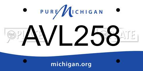 AVL258 Michigan License Plate