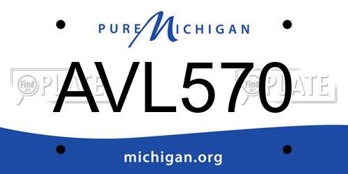 AVL570 Michigan License Plate