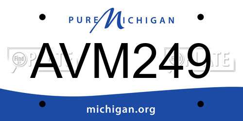 AVM249 Michigan License Plate