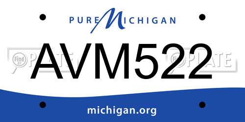AVM522 Michigan License Plate