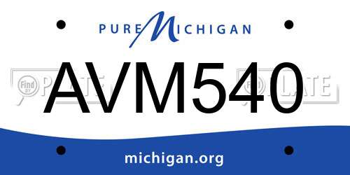 AVM540 Michigan License Plate
