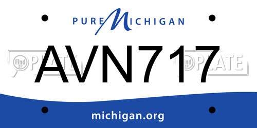 AVN717 Michigan License Plate