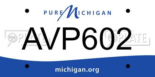 AVP602 Michigan License Plate