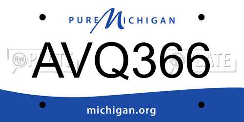 AVQ366 Michigan License Plate
