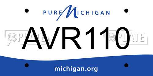 AVR110 Michigan License Plate