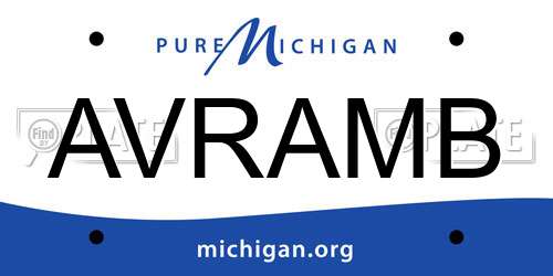 AVRAMB Michigan License Plate