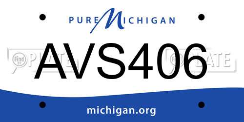 AVS406 Michigan License Plate