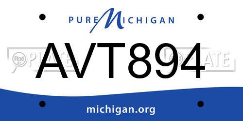 AVT894 Michigan License Plate