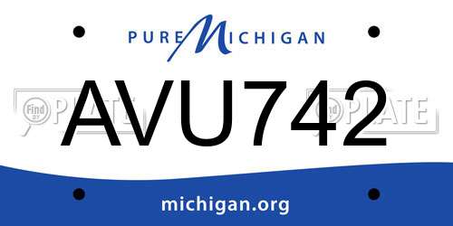 AVU742 Michigan License Plate