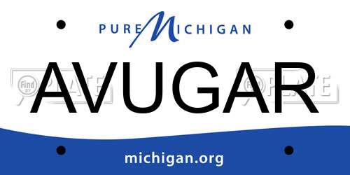 AVUGAR Michigan License Plate
