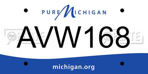 AVW168 Michigan License Plate