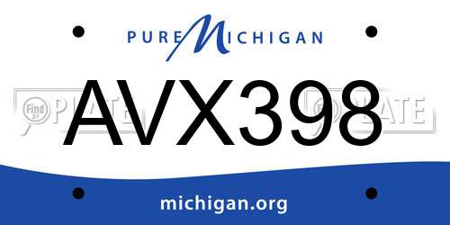 AVX398 Michigan License Plate