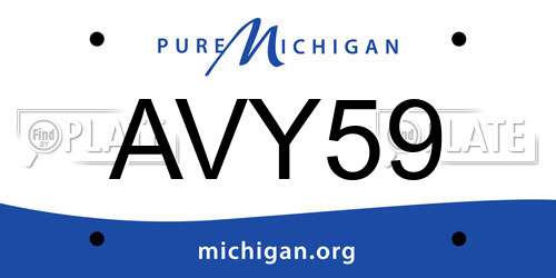 AVY59 Michigan License Plate