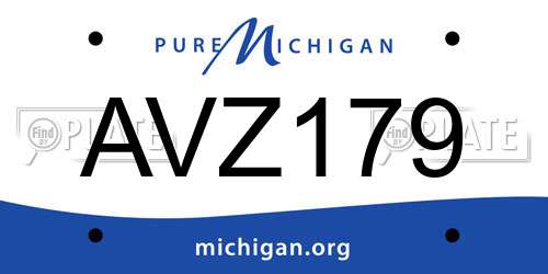 AVZ179 Michigan License Plate