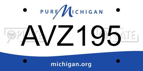 AVZ195 Michigan License Plate